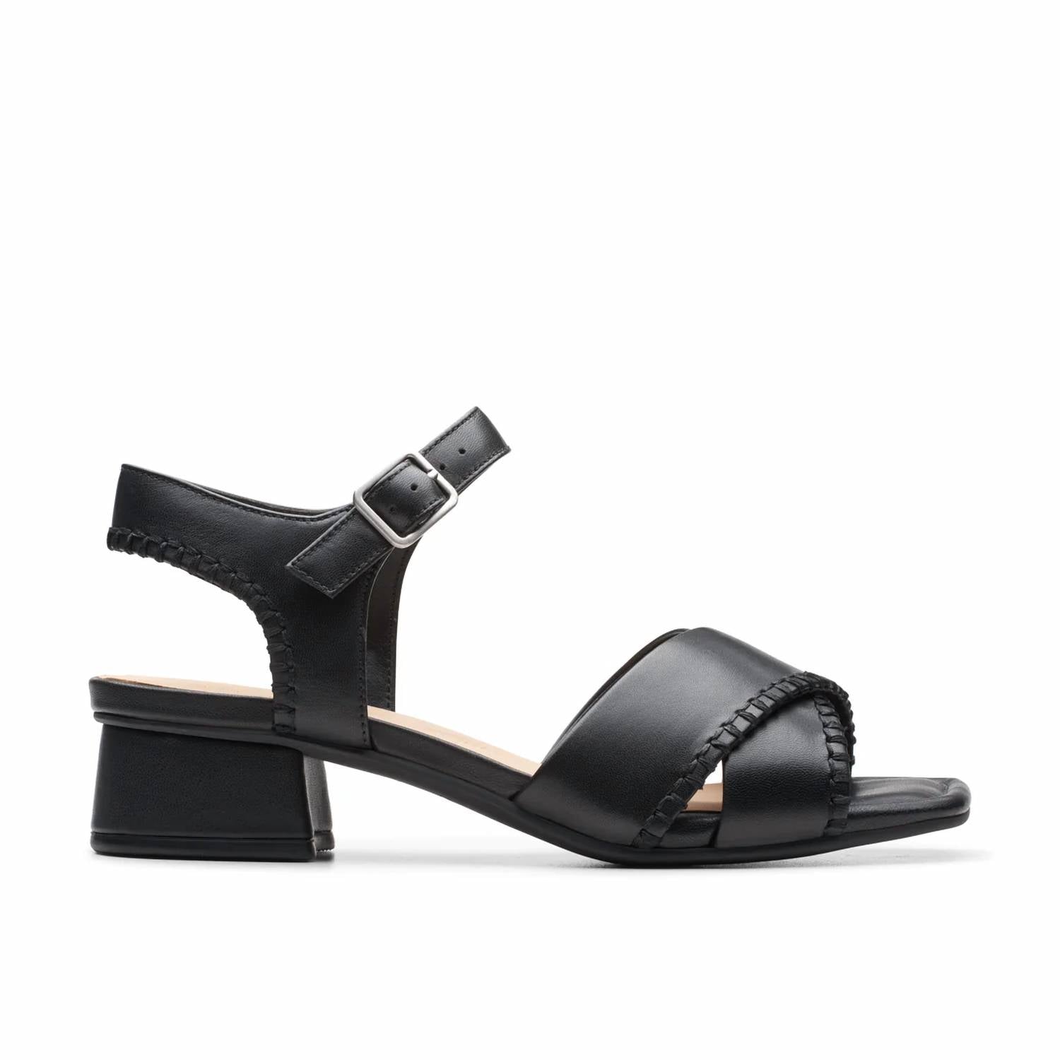 Clarks - Women's Serina 35 Cross Sandals - black - leather - sandals