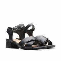 Clarks - Women's Serina 35 Cross Sandals - black - leather - sandals
