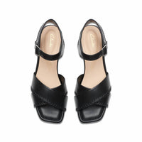 Clarks - Women's Serina 35 Cross Sandals - black - leather - sandals