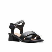 Clarks - Women's Serina 35 Cross Sandals - black - leather - sandals