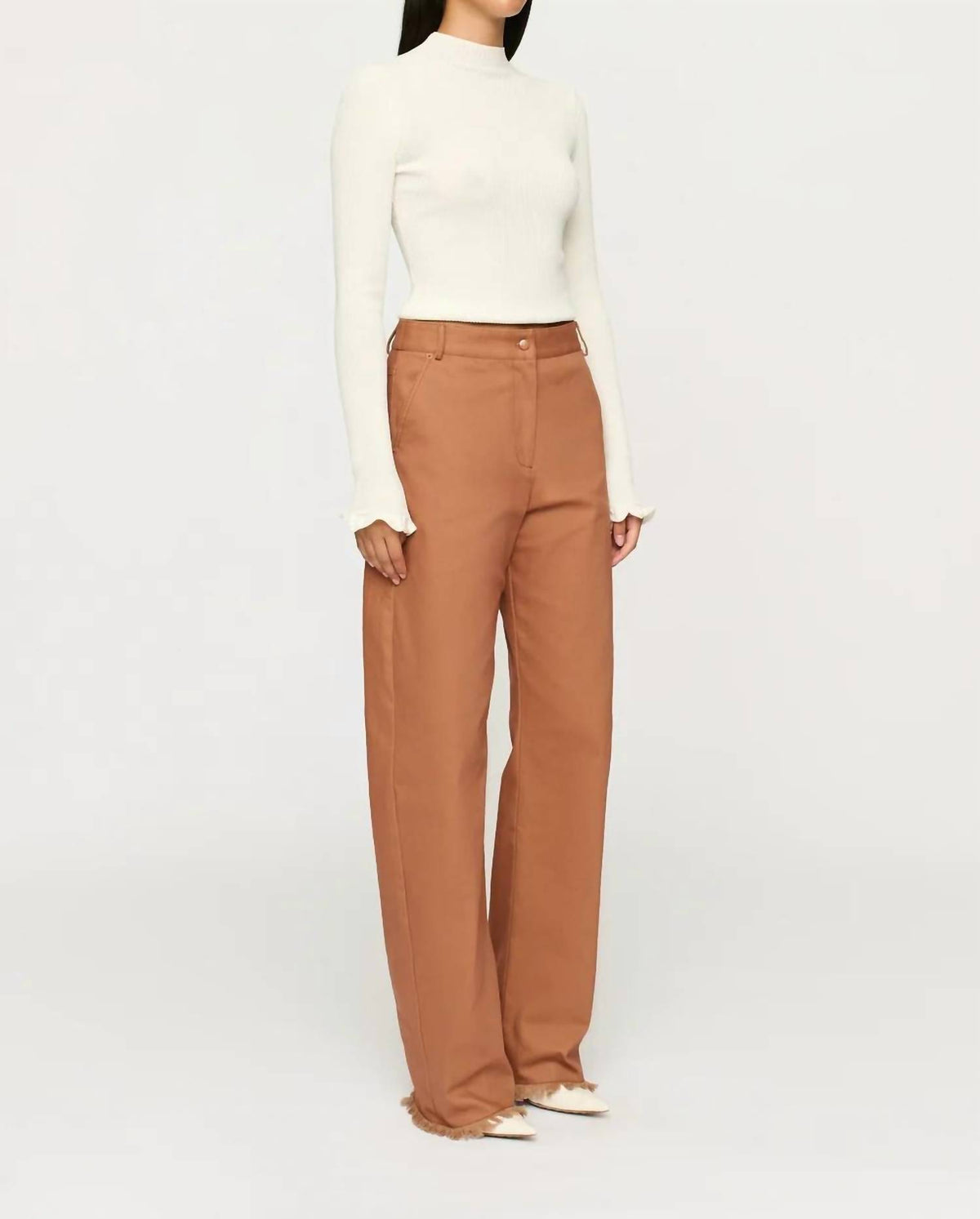 Clea - Alina Ruffle Hem Knit Top