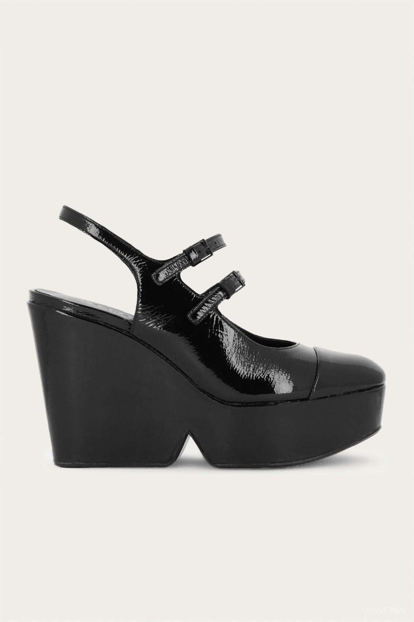 Clergerie - Bonita Wedge Pumps Sandal - black - sandals - shoes