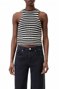 Clo - Knitted Tank - black - clothing - cotton
