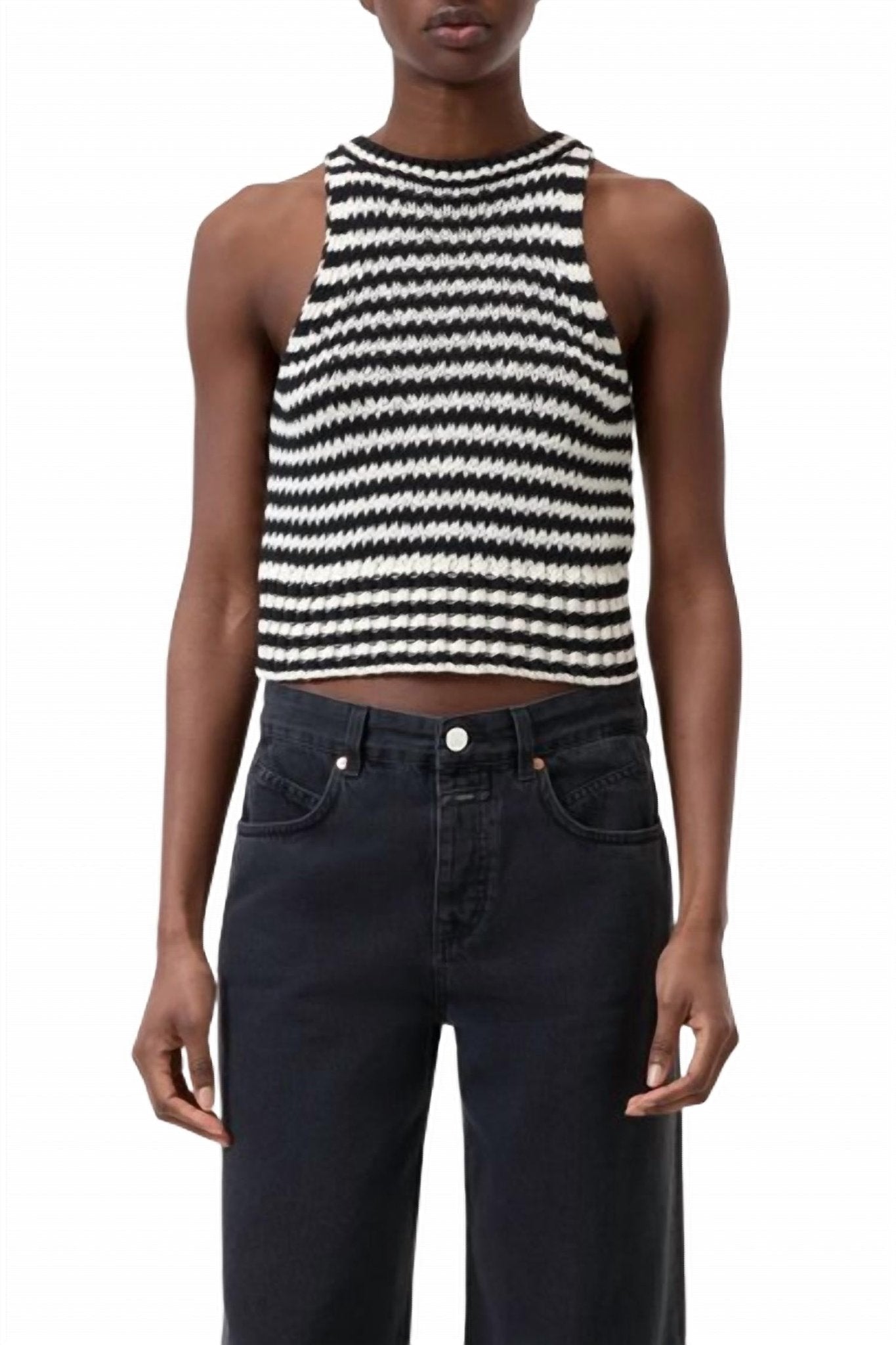 Clo - Knitted Tank - black - clothing - cotton