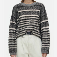 Closed - Alpaca Mix Jacquard Jumper Pullover - black - clothing - hoodies