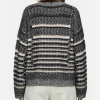 Closed - Alpaca Mix Jacquard Jumper Pullover - black - clothing - hoodies