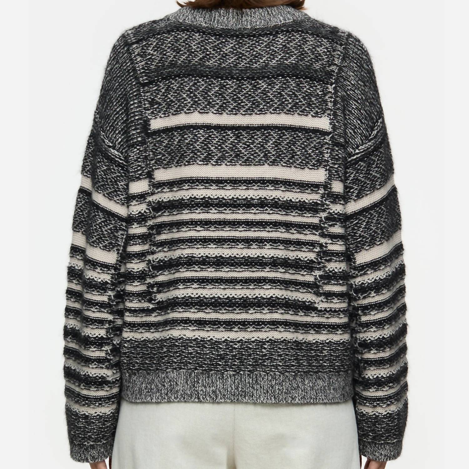 Closed - Alpaca Mix Jacquard Jumper Pullover - black - clothing - hoodies
