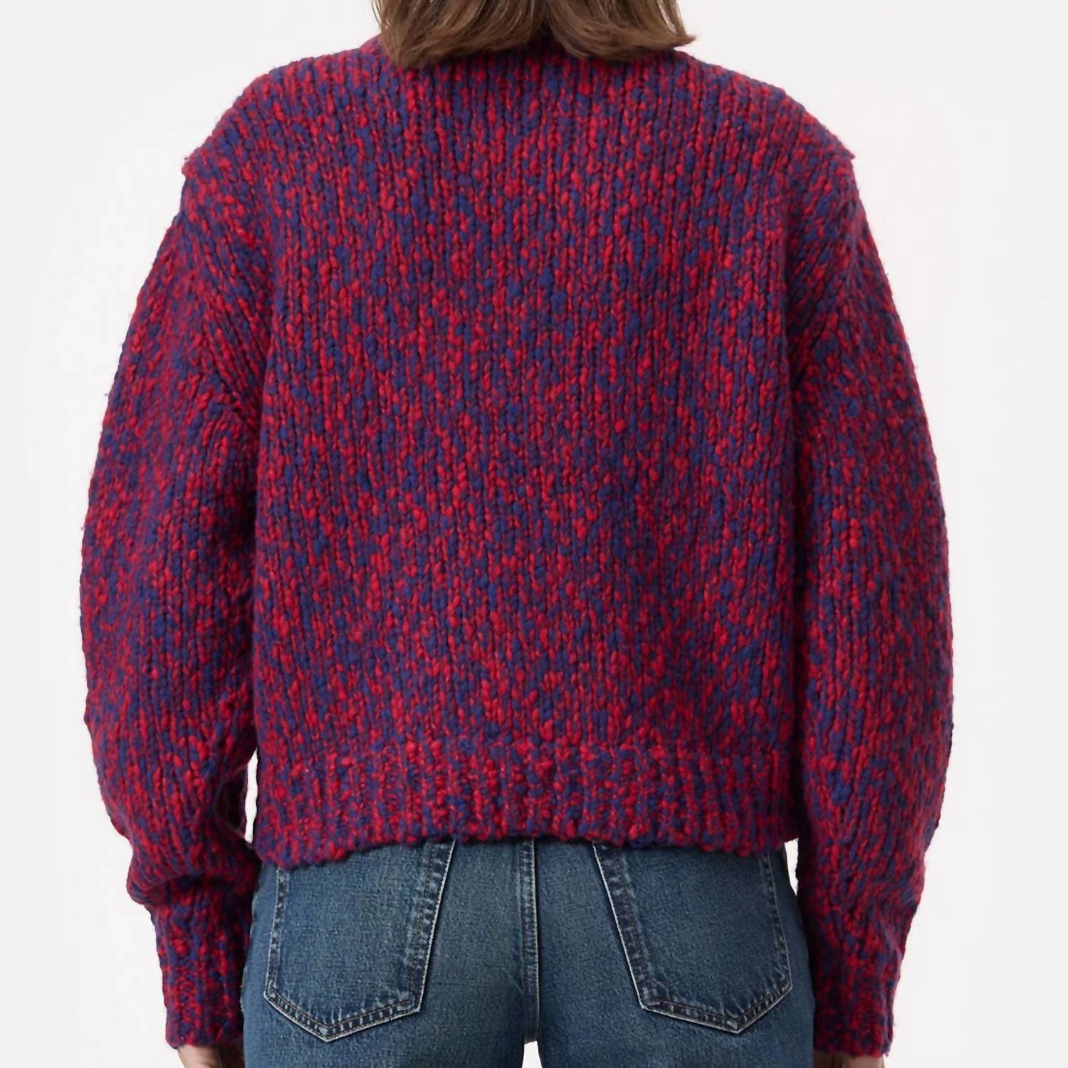 Closed - Cropped Crewneck Wool Sweater - clothing - crew - patterned