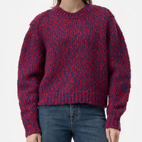 Closed - Cropped Crewneck Wool Sweater - clothing - crew - patterned