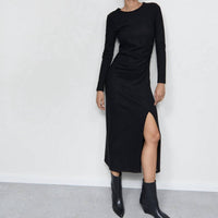 Closed - Draped Midi Dress - black - clothing - dresses