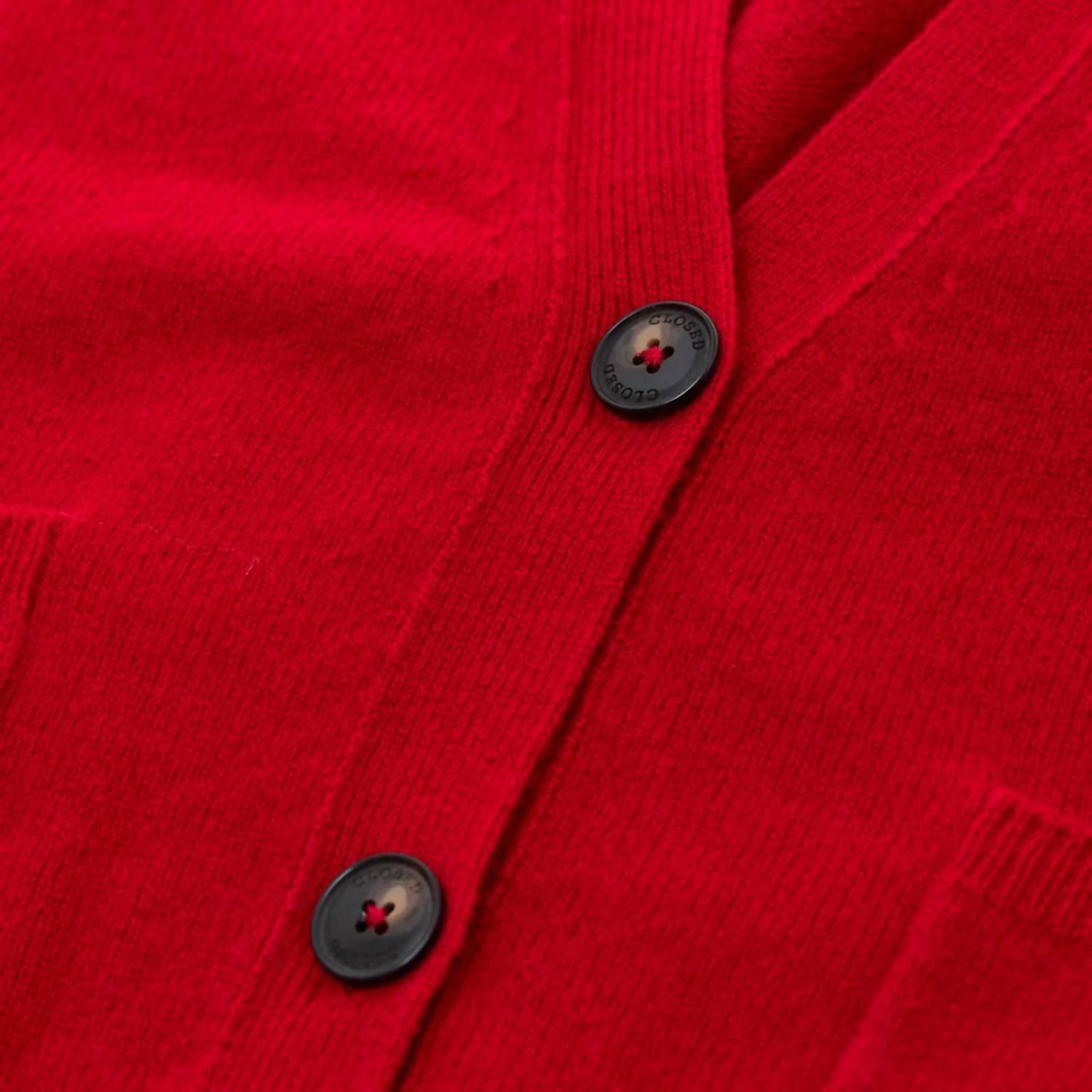 Closed - Long Sleeve Wool Cardigan - cardigans - clothing - red