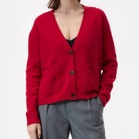 Closed - Long Sleeve Wool Cardigan - cardigans - clothing - red