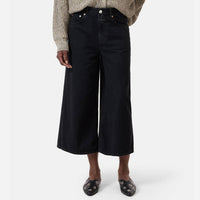 Closed - Lyna Wide Leg Denim Jean - ankle - black - clothing