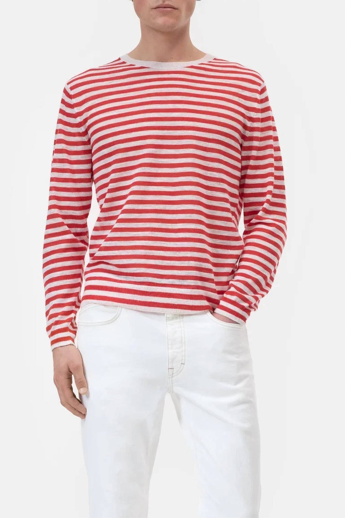 Closed - Men's Striped Crewneck Sweater