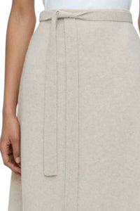 Closed - Merino Wool Wrap Skirt - beige - clothing - knee - length - skirts