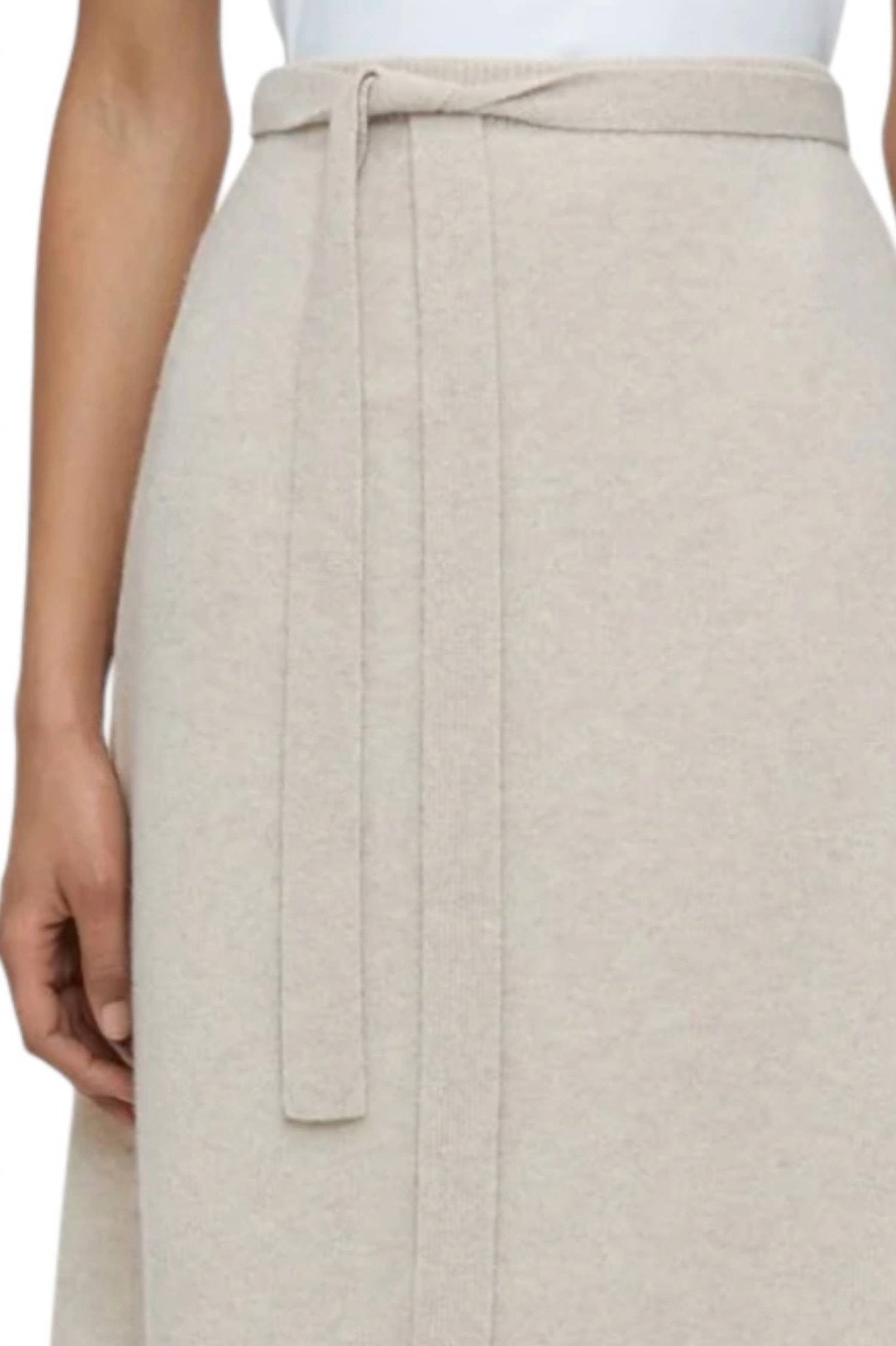 Closed - Merino Wool Wrap Skirt - beige - clothing - knee - length - skirts