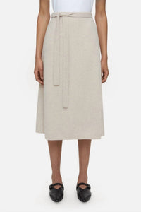 Closed - Merino Wool Wrap Skirt - beige - clothing - knee - length - skirts