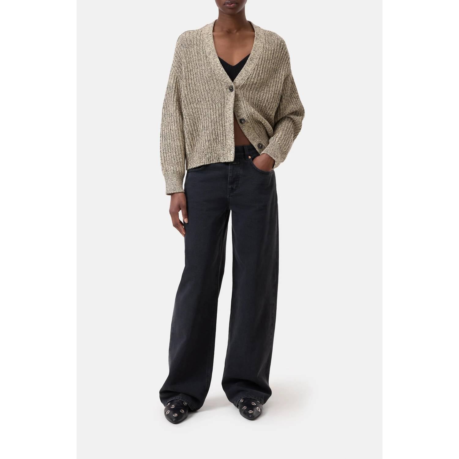 Closed - Mouline Yarn Cardigan - beige - cardigans - clothing