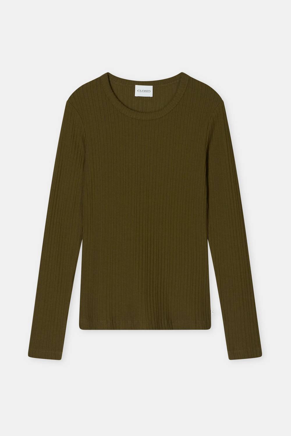 Closed - Ribbed Cotton Long Sleeve Crewneck Top