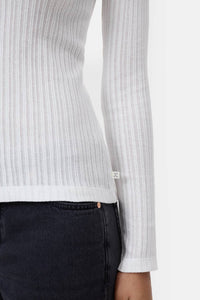 Closed - Ribbed Cotton Long Sleeve Crewneck Top
