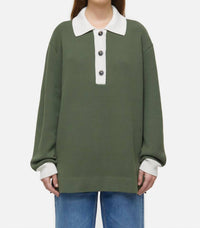Closed - Women's Polo Shirt In Two - tone - cardigans - clothing - cotton - blend