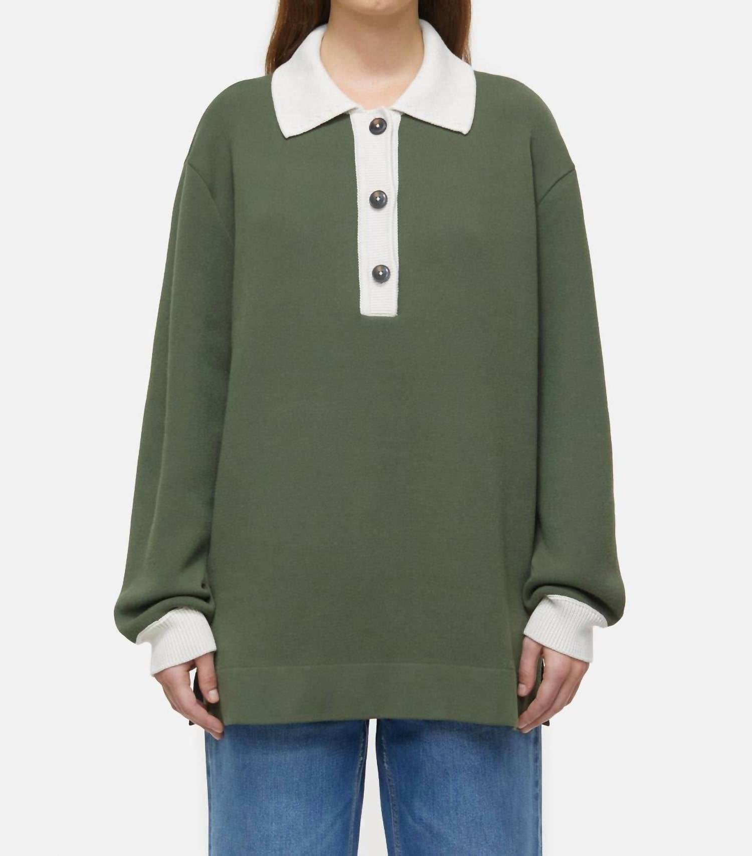 Closed - Women's Polo Shirt In Two - tone - cardigans - clothing - cotton - blend