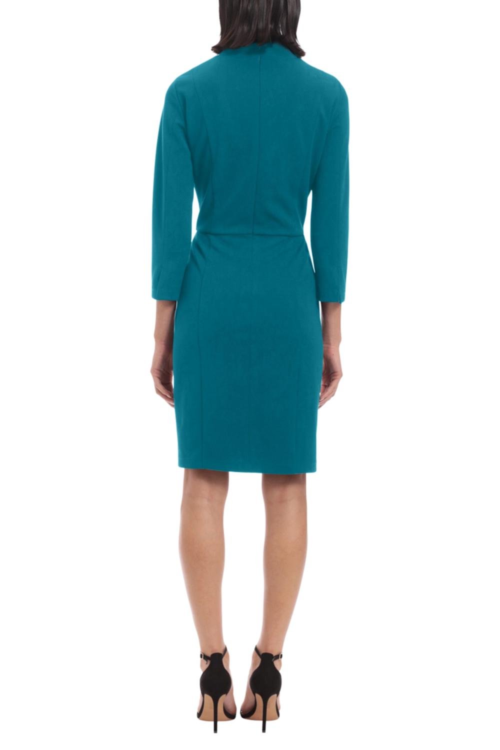 Clover And Sloane - Long Sleeve Zip Neck Sheath Dress - clothing - dresses - green