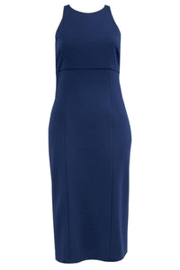 Clover And Sloane - Open Back Sheath Dress - blue - clothing - dresses