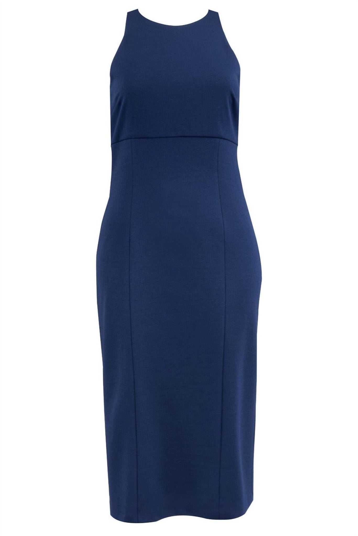 Clover And Sloane - Open Back Sheath Dress - blue - clothing - dresses