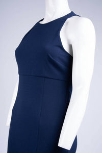 Clover And Sloane - Open Back Sheath Dress - blue - clothing - dresses