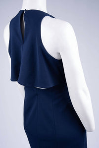 Clover And Sloane - Open Back Sheath Dress - blue - clothing - dresses