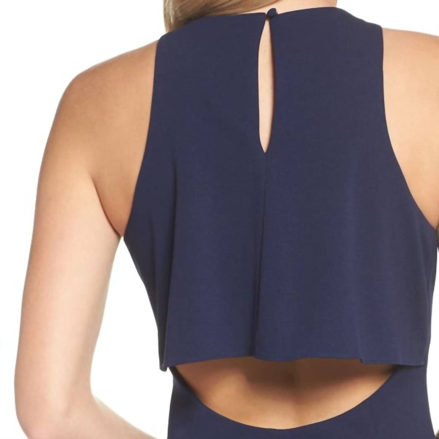 Clover And Sloane - Open Back Sheath Dress - blue - clothing - dresses