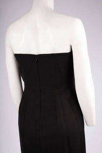 Clover And Sloane - Strapless Ruffle Apron Cocktail Dress - black - clothing - dresses