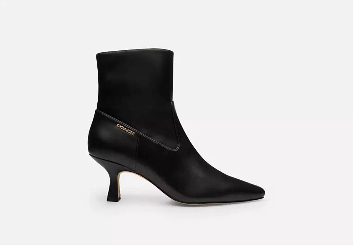 Coach - Women's Leather Kitten Heel Bootie