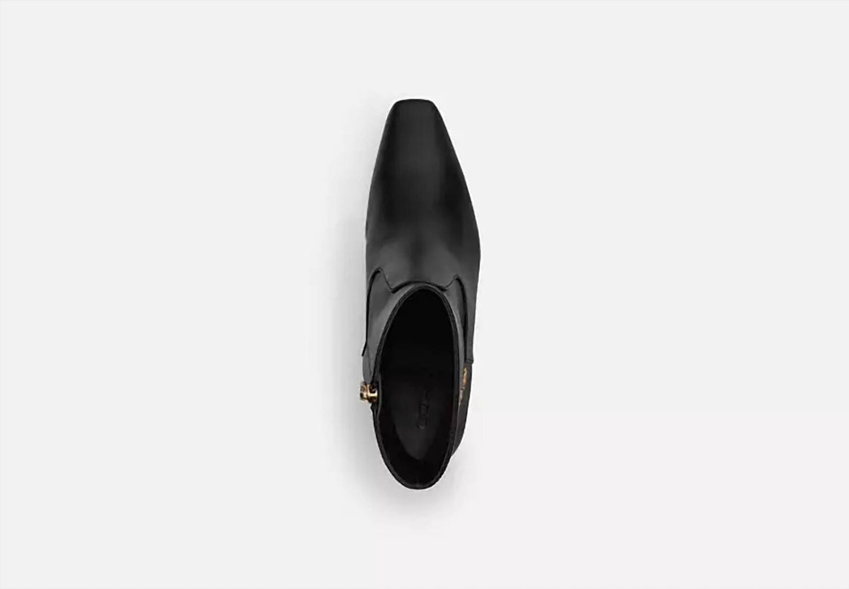 Coach - Women's Leather Kitten Heel Bootie