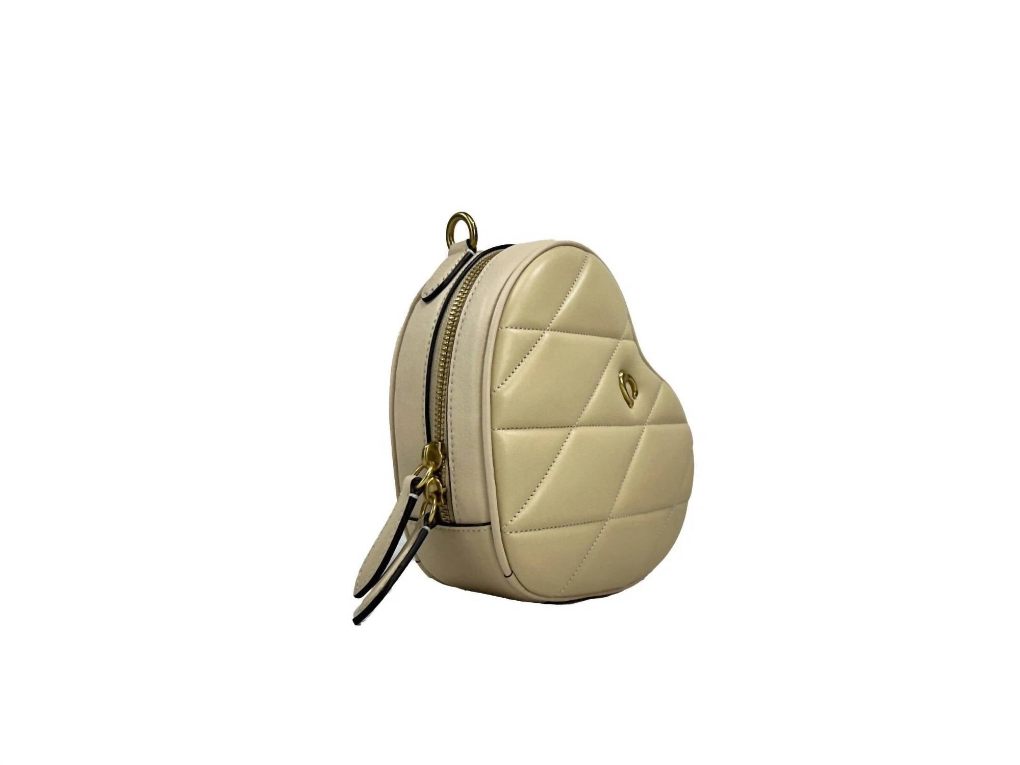 Coach - Women's Heart Small Quilted Leather Crossbody Bag Purse - bags - beige - crossbody - bags