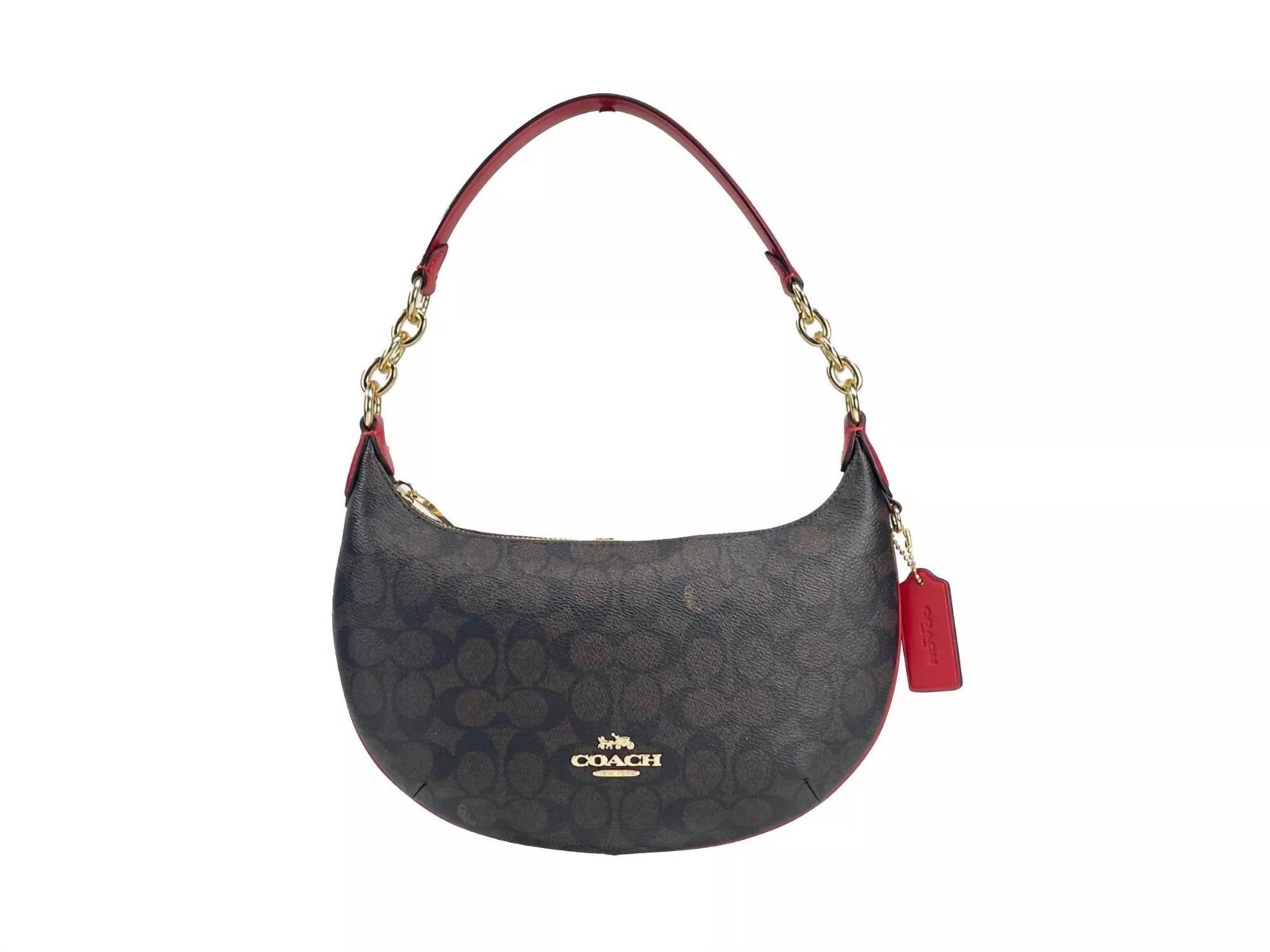 Coach - Women's Payton Signature Leather Shoulder Bag - bags - brown - handbags
