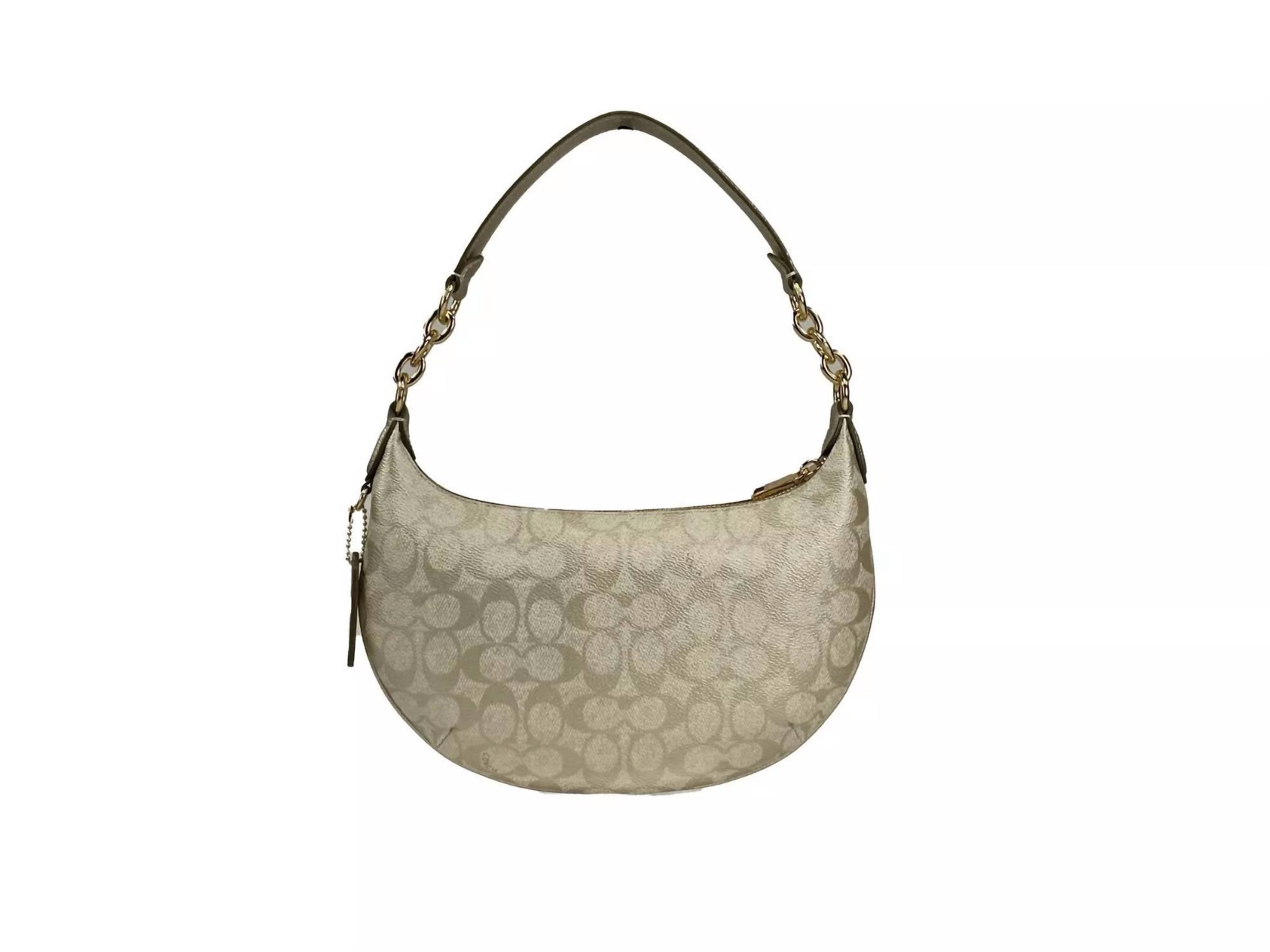Coach - Women's Payton Signature Leather Shoulder Bag - bags - beige - handbags