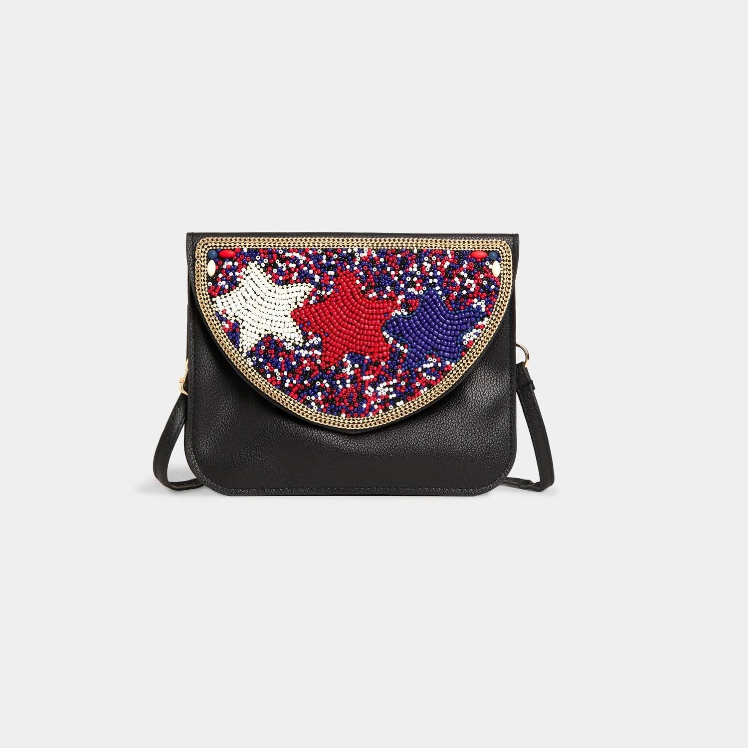 Coco + Carmen - Artisan Beaded Split Pocket Crossbody Bag - bags - black - crossbody - bags