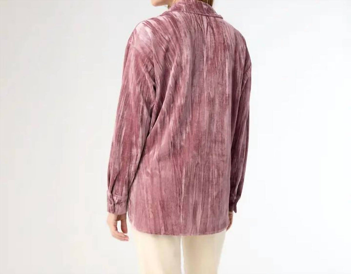 Coco + Carmen - Avyanna Crinkle Velour Button Front Top