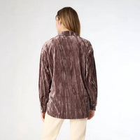 Coco + Carmen - Avyanna Crinkle Velour Button Front Top