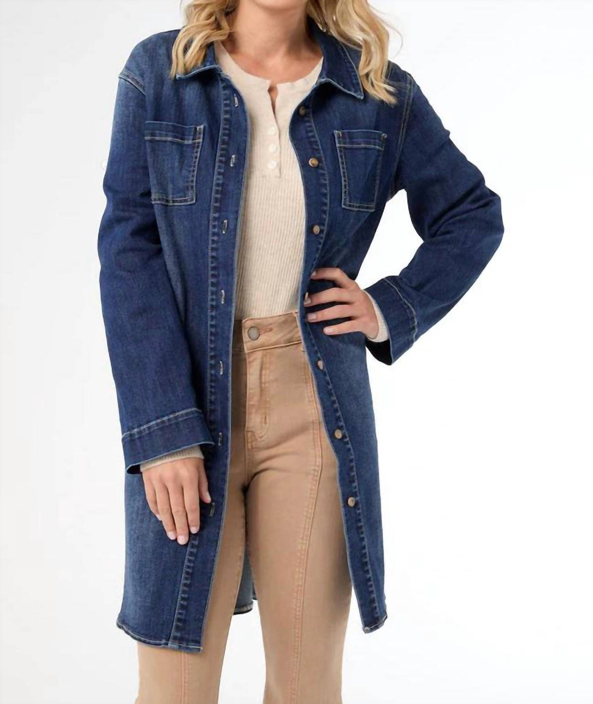 Coco + Carmen - Button Front Long Shacket