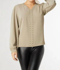 Coco + Carmen - Chloe V-Neck Blouse with Studs