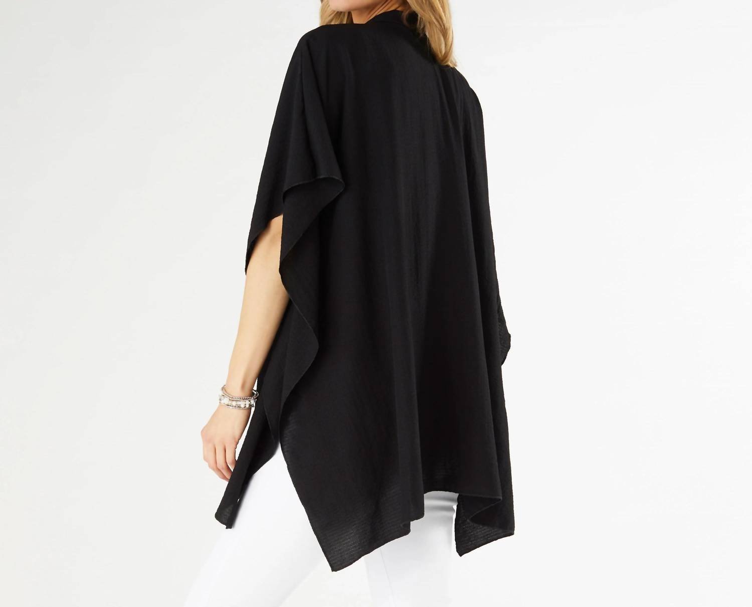 Coco + Carmen - Corinne Button Front Cover Wrap - accessories - black - polyester