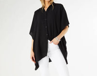 Coco + Carmen - Corinne Button Front Cover Wrap - accessories - black - polyester