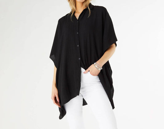 Coco + Carmen - Corinne Button Front Cover Wrap - accessories - black - polyester