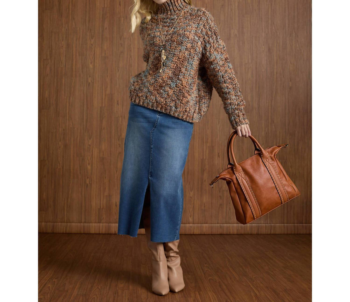 Coco + Carmen - EverStretch Long Skirt with Front Slit