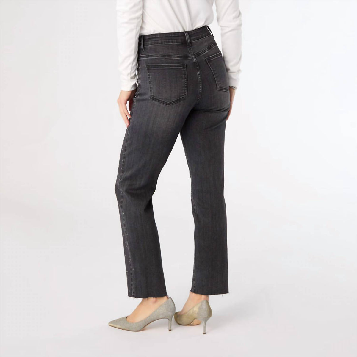 Coco + Carmen - Everstretch Straight Ankle Jeans With Front Rhinestones