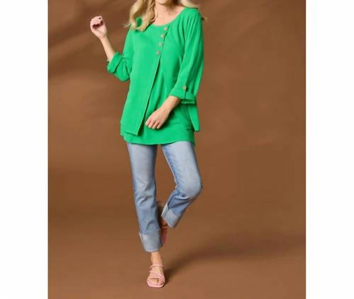 Coco + Carmen - Glenn Split Front Tunic With Buttons