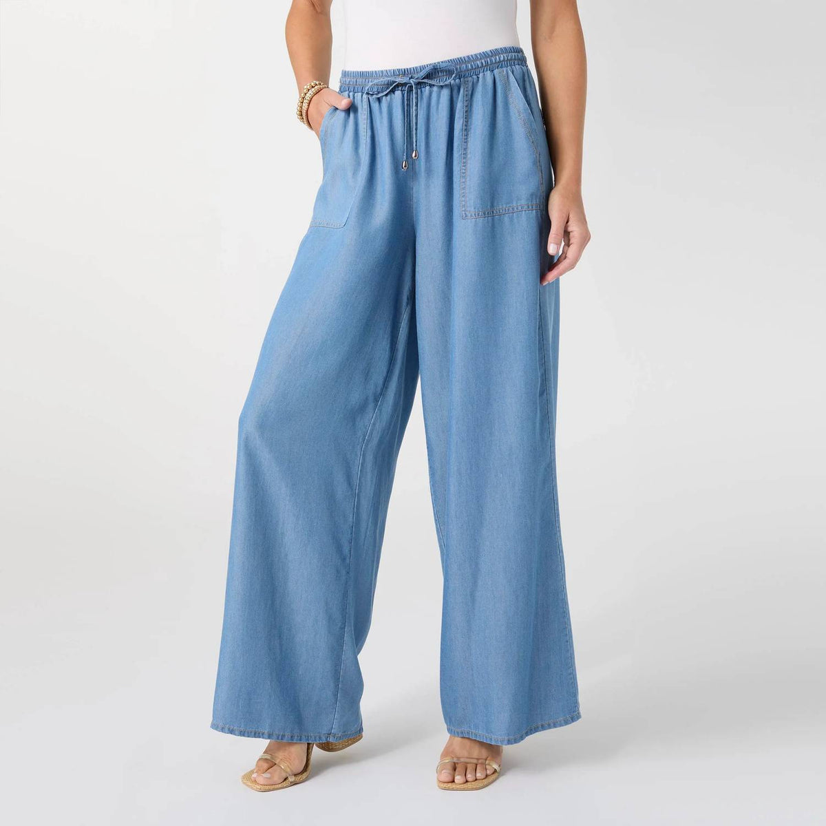 Coco + Carmen - Khloe Chambray Pant With Pockets